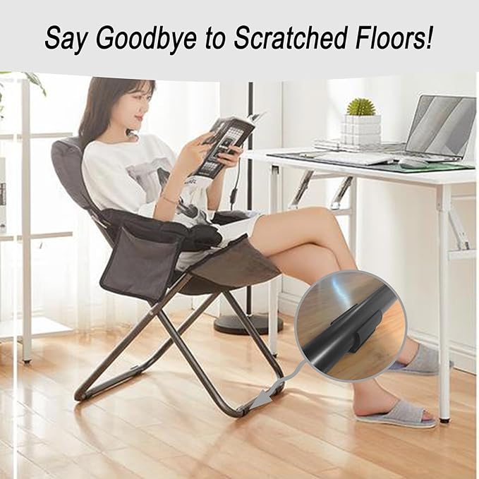 Rectangle U Shaped Chair Leg Tips Caps with Felt Pads,Furniture Feet Protector Slide Smoothly Glides No Scratches No Noise Protect Hardwood Floor,Fit 22mm(7/8inch) Diameter Tubular Leg (Black 8PCS)