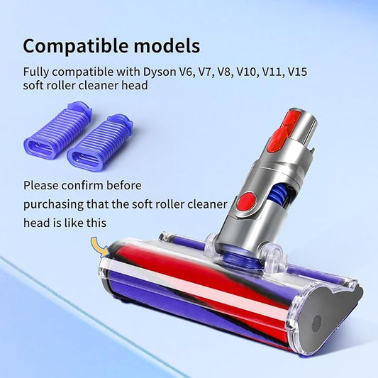 2 Pack Vacuum Lower Duct Hose Kit Compatible with Dyson V6,V7,V8,V10,V11,V15 Soft Roller Cleaner Head,Vacuum Attachment Replacement Parts for Home Cleaning, 1 Set Screwdrivers, 1 Clean Brush