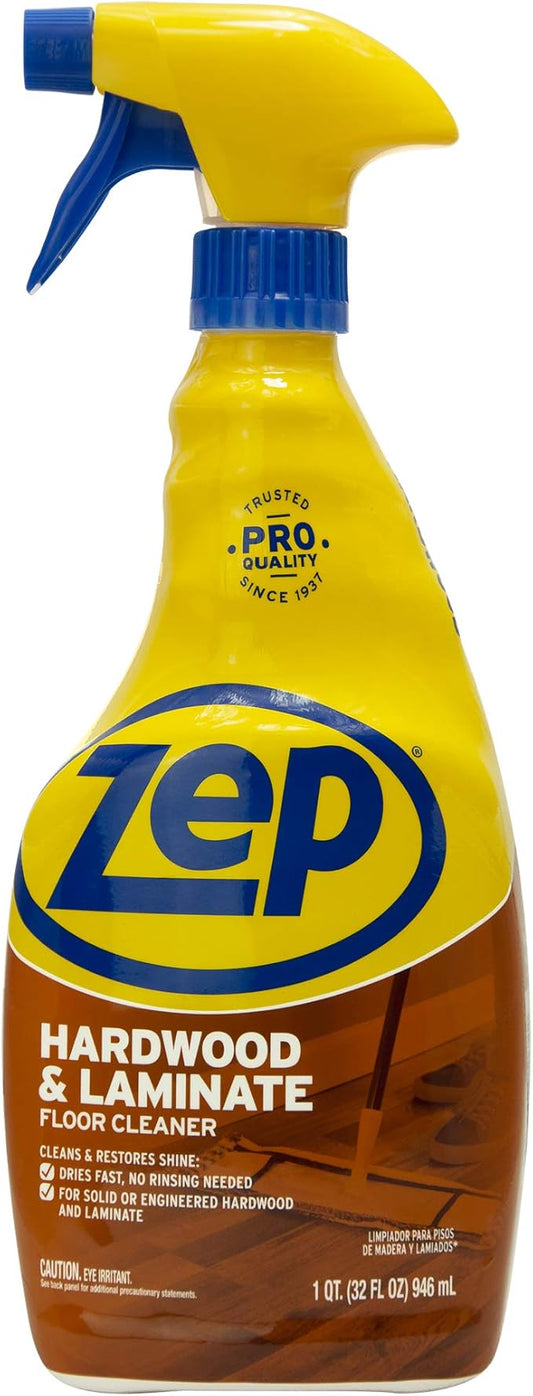 Zep Hardwood and Laminate Floor Cleaner - 32 oz (Case of 12) - ZUHLF32 - Removes Spots, Stains and Scuffs. Cleans and Restores Shine
