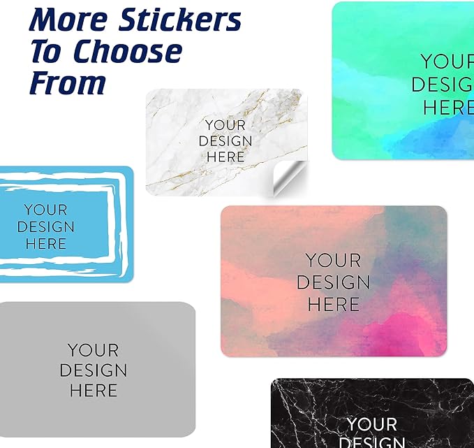 100 Custom Vinyl Stickers - Upload Your own Image, Text, Design, Logo - Personalized Logo Labels for Handmade, Packaging, Bottle, Jars, Candle, Brand Stickers (Gold Marble, 3x2)