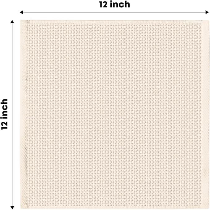 Artoid Mode 100% Cotton Beige Waffle Weave Kitchen Dish Cloths, 12x12 Inch Ultra Soft Absorbent Quick Drying Kitchen Dish Towels Set of 6