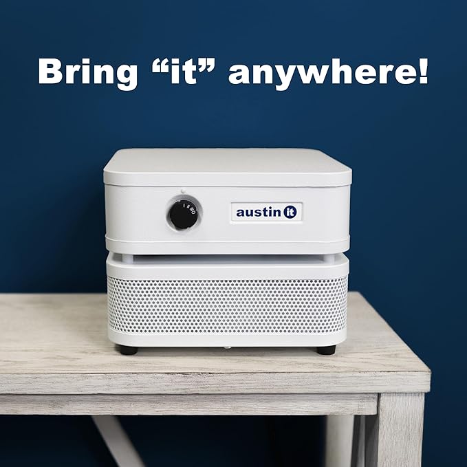 Austin Air it Room Air Purifier with VOC Carbon Wrap Air Filters - Personal Air Filter Single Room Air Purifiers - Portable Allergy Purifier - Stylish Tabletop Purifier for Dust, Model C100CC1