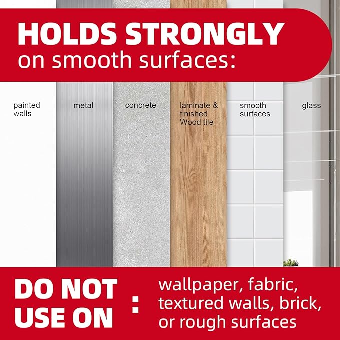 Wall Hooks for Hanging Heavy Duty, Large 12 Self Adhesive Wall with 16 Strips no Damage, Transparent Sticky for Key, Shower,Towel, Coat, Door, Hat