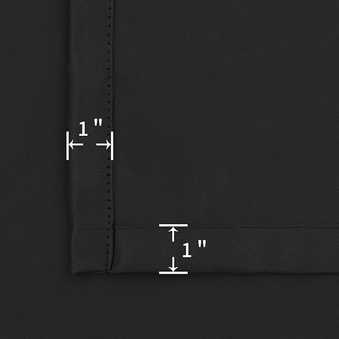 BGment Black Blackout Curtains 40 Inch Long for Bedroom KIthchen Window - Rod Pocket Short Length Window Drapes Privacy Blinds for Bathroom Rv Camper Cafe, 2 Panels, 34 x 40 Inch