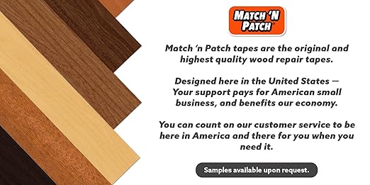 MATCH 'N PATCH Realistic Wood Grain Repair Tape - Durable Multi-Use Adhesive Tape for Furniture, Floors, Cabinets, Windows, Doors, RV, Home Decor & DIY Projects - White Oak - 2.25 inch x 15 feet