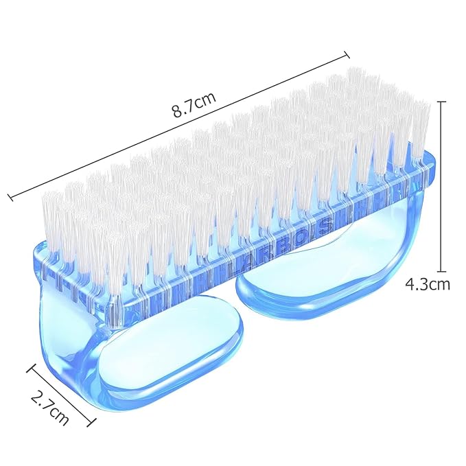 Handle Grip Nail Brush, Hand Fingernail Brush Cleaner Scrubbing Kit Pedicure for Toes and Nails Men Women (4 Pack) (Color-7)