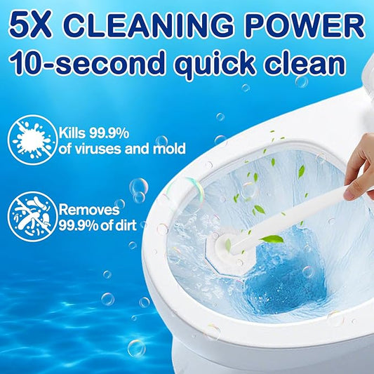 50 Count Disposable Toilet Wand Refills - Toilet Scrubber Refill with 5X Cleaning Power Toilet Bowl Cleaners, Bathroom Cleaning Supplies, No Falling Apart, Fresh Fragrance