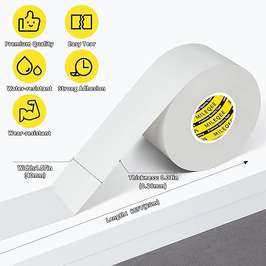 3Pack Duct Tape Heavy Duty Single Sided, Strong Adhesive High Strength, Waterproof Mesh Tape for Indoor Outdoor Repairing Sealing Bonding, Easy Use Hand Tearable, 1.57 Inch x 66 Feet, White