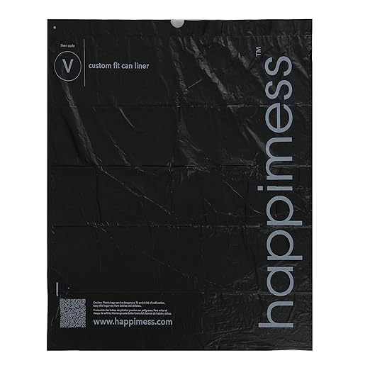 happimess HPM3000V-BLACK 30 Gallon Drawstring Unscented Trash Can Liner for Business Home Kitchen Commercial and Industrial Black (100-Count, 4-Rolls of 25 Liners)