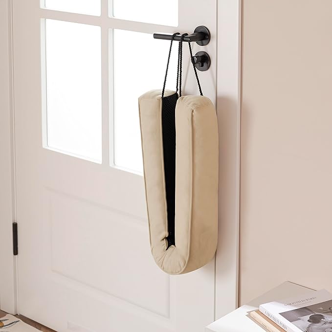 Sunolga 2-Pack 36" Door Draft Stopper Blocks Hot and Cold Air with Removable Washable Cover for Gaps Up to 3", All-Season Seal for Noise, Wind, Door Sweep for Bottom of Door, Home Essentials, Beige