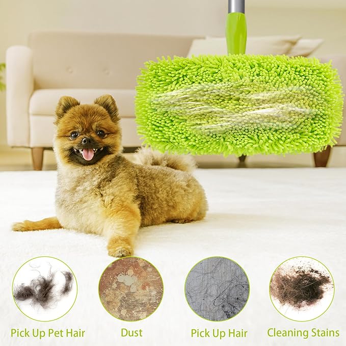 Reusable Dry Sweeping Cloths Microfiber Wet Mop Pads Compatible with Swiffer Sweeper Mop Replacement Sweeping Mopping pad Refills for Hardwood Surface Floor Cleaning (15)