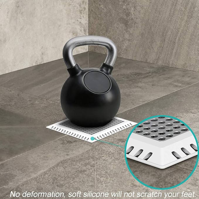 Shower Drain Hair Catcher/Drain Strainer/Shower Drain Cover for Bathroom Floor Drain, Stainless Steel and Silicone (Patented Product)