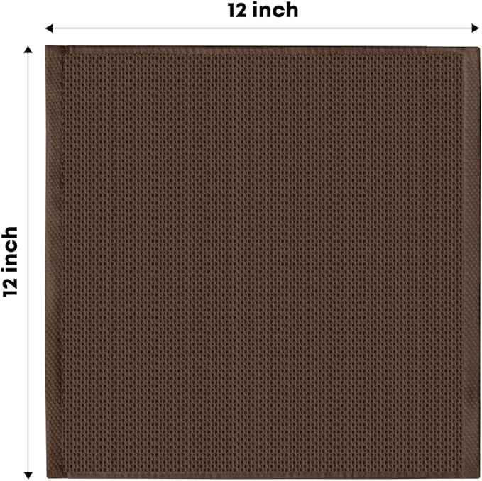 Artoid Mode 100% Cotton Dark Coffee Waffle Weave Kitchen Dish Cloths, 12x12 Inch Ultra Soft Absorbent Quick Drying Kitchen Dish Towels Set of 6