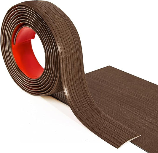 Art3d 4 FT Self Adhesive Vinyl Floor Transition Strip, Laminate Strip Flat Divider for Joining Gaps,Carpet Threshold Transition,Floor Tiles(1.57in, Brown)