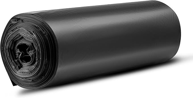 55-60 Gallon Trash Bags Heavy Duty - Bulk 150 Pack Large Garbage Bags - Big Black Commercial Trash Can Liners - Made In USA