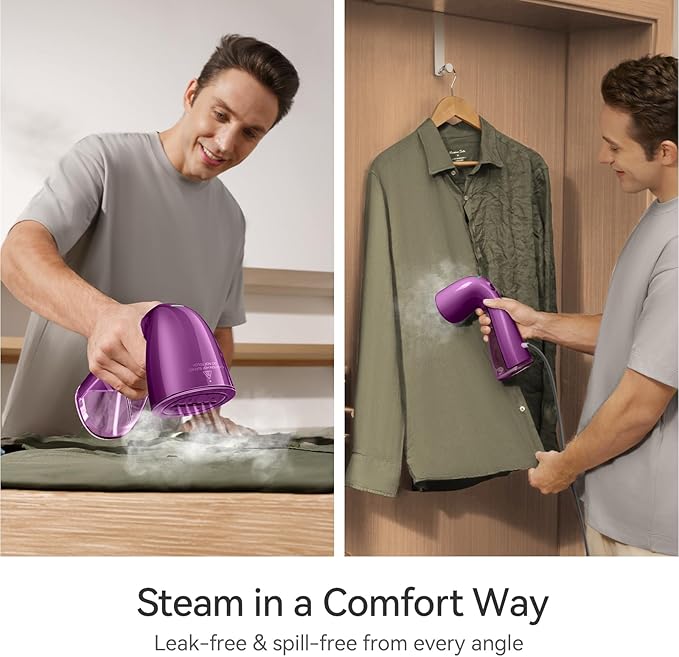 HiLIFE Steamer for Clothes, 1100W Clothes Steamer, Fast Wrinkle Removal with Large 300ml Tank, Ideal for All Fabrics, Easy to Use, Compact and Portable Travel Garment Steamer