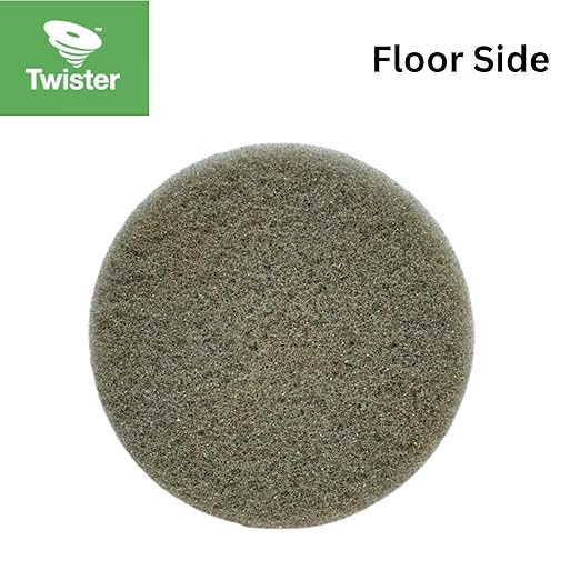 Diversey DDT800353 TASKI Twister Intellipad Diamond Coated Floor Machine Cleaning Pad, Made in USA, Burnish to High Super Gloss Finish, Grey/Brown, 20-inch (Pack of 2)