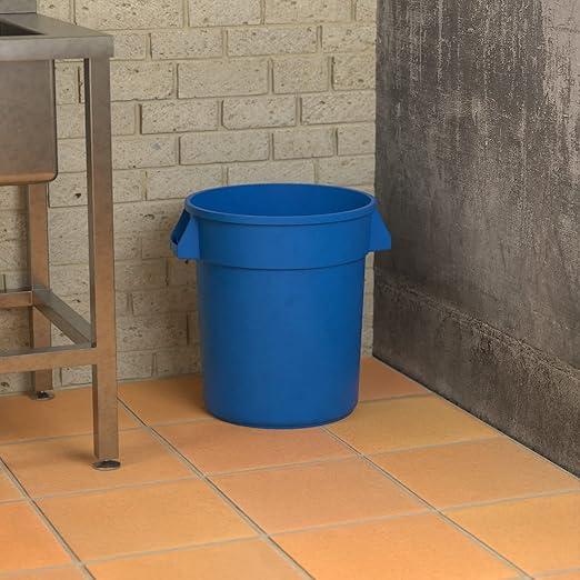20 Gallon Blue Round Commercial Trash Can
