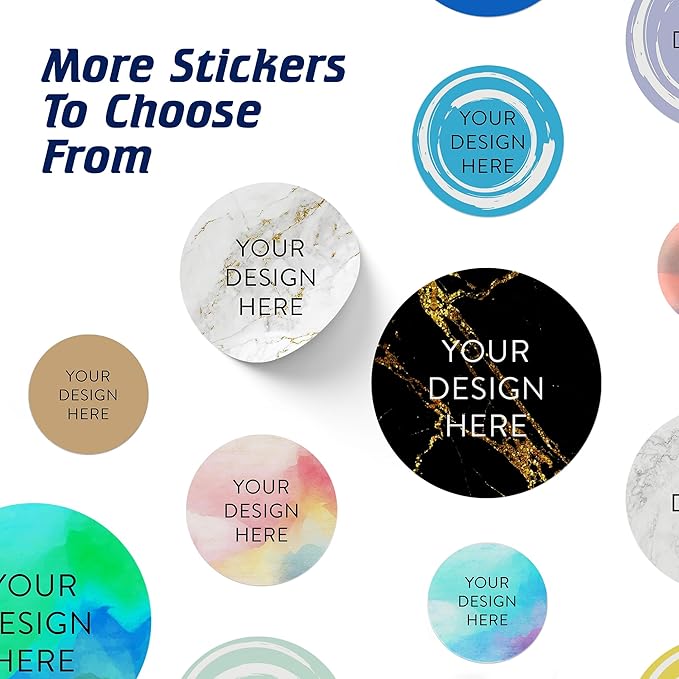100 Custom Vinyl Stickers - Upload Your own Image, Text, Design, Logo - Personalized Logo Labels for Handmade, Packaging, Bottle, Jars, Candle, Brand Stickers (Gold Marble, 1.5x1.5)