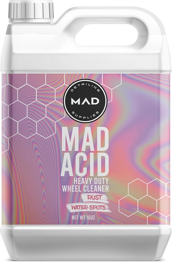 MAD Acid Heavy Duty Wheel Cleaner & Rim Cleaner - 1 Gallon - Safe on Chrome, Clear Coated Painted Surfaces, Glass, Plastic, And Most Wheel Finishes - Brake Dust, Rust, and Grime