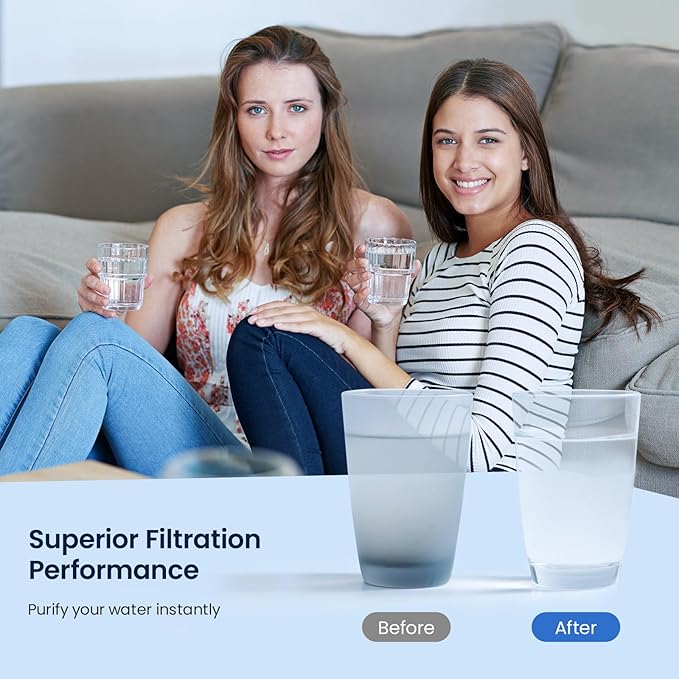 GLACIER FRESH Replacement for RPWFE, RPWF (Built-in CHIP) Refrigerator Water Filter, Compatible with GFE28GYNFS, GFE28GELDS, PFE28KELDS, PFE28KYNFS, GFD28GELDS, PWE23KELDS, PWE23KMKES, 4 Pack
