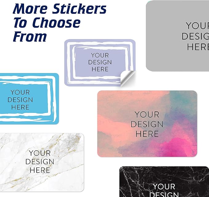 100 Custom Vinyl Stickers - Upload Your own Image, Text, Design, Logo - Personalized Logo Labels for Handmade, Packaging, Bottle, Jars, Candle, Brand Stickers (Lavender Swirls, 4x2)