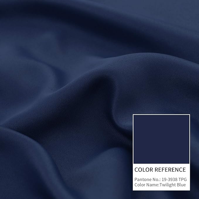 BGment Navy Blue Blackout Curtains 40 Inches Length for Bedroom - Short Thermal Insulated Drapes with Rod Pocket for Kitchen Cafe Bathroom Window Darkening Privacy, 42 x 40 Inch, 2 Panels