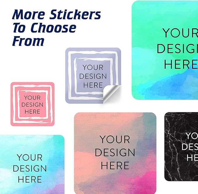 100 Custom Vinyl Stickers - Upload Your own Image, Text, Design, Logo - Personalized Logo Labels for Handmade, Packaging, Bottle, Jars, Candle, Brand Stickers (Lavender Swirls, 1.5x1.5 Square)