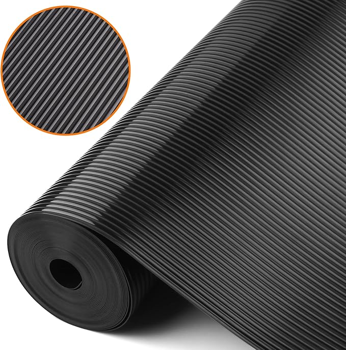 Shelf Liners for Kitchen Cabinets Non Adhesive Drawer Liner EVA Material Cupboard Mat Refrigerator Mats Washable Fridge Liner for Cabinet, Storage and Desks 17.3 x 236.2 Inches Black