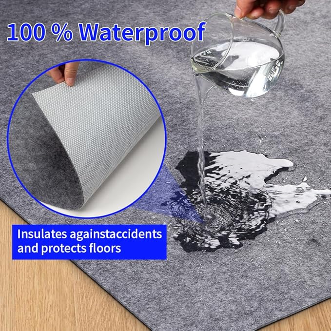 100% Waterproof Non-Slip Rug Pad 8x10 for Large Area Rugs Durable Felt Floor Protection pad for All Floors, Suitable for Cutting. Rug Pads Keep Rugs in Place and Provide Cushioning