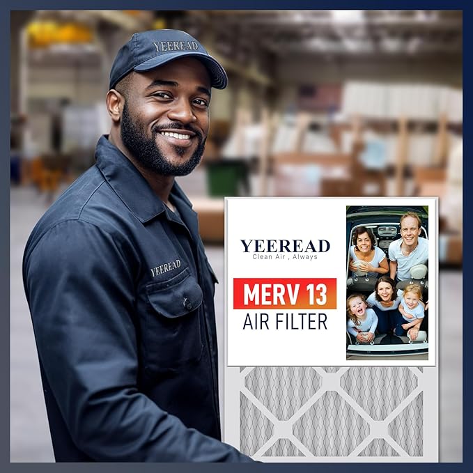 14x18x1 MERV 13 Air Filters, 6-Pack, Actual Size: 13.7" x 17.7" x 0.75", Pleated Design with Enhanced Filter Media for Superior Filtration,Perfect for HVAC, AC & Furnace Systems