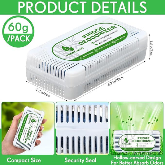 15 Pack Refrigerator Deodorizer Activated Charcoal Fridge Deodorizer Odor Eliminator for Refrigerators Wardrobe Closet Car Coolers and Basement
