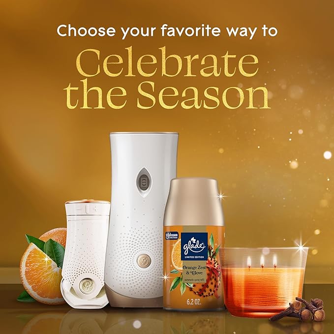 Glade PlugIns Refills Air Freshener, Orange Zest & Clove, Scented and Essential Oils for Home and Bathroom, 0.67 Fl Oz, 5 Count