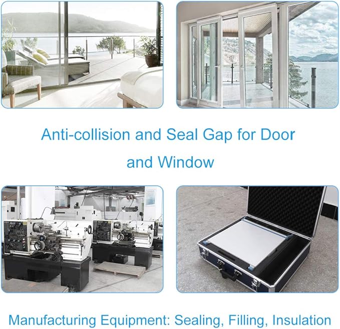 Window Foam Seal Tape 1/2Inch Wide X 1/2Inch Thick, High Density Self Adhesive Weather Stripping Insulation Door Foam Tape,10 Feet Long