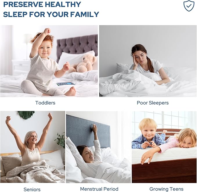BEDLORE Waterproof Mattress Protector, Twin Size Mattress Pad with Deep Pocket Fitted Up to 6-15 inches, Soft Noiseless Single Bed Mattress Cover for Bedroom, Dorm Room (White)