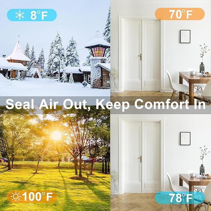 High Density Foam Weather Stripping Door Seal Strip Insulation Tape Roll for Insulating Door Frame, Window, Air Conditioner Soundproof Self Adhesive Sealing Weatherstrip(1 in x 1/4 in x 66 Ft)