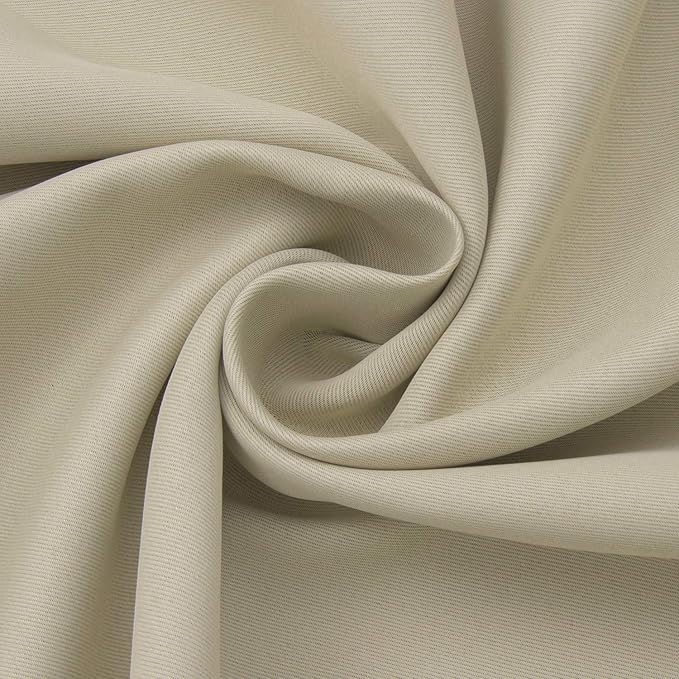 BGment Beige Blackout Curtains for Kitchen Cafe Window 34 x 40 Inch Long - Short Length Drapes with Rod Pocket Half Window Darkening Blinds for Bathroom Rv Bedroom, 2 Panels