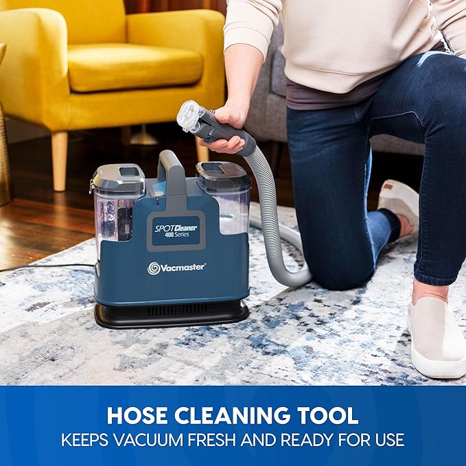 Vacmaster SCB301 400 Series Portable Carpet & Upholstery Spot Cleaner Machine, 15Kpa Power Suction with Versatile Tools for Pets, Area Rugs and Couches