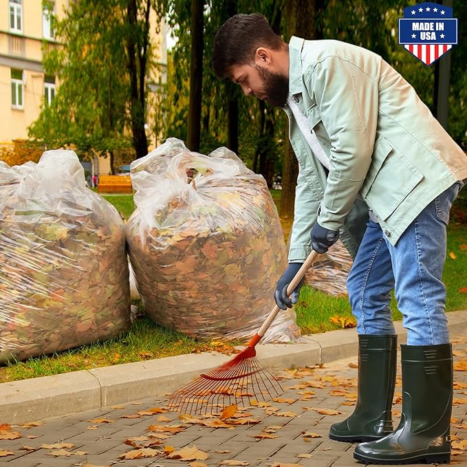 Fuxury 55-60 Gallon Heavy Duty Trash Bags, 100 Count Clear Garbage Bags, 23 Mic Thick, 38x58 in, Star-Seal Bottom, Plastic Bags Ideal for Home, Yard & Commercial Use, Made in USA