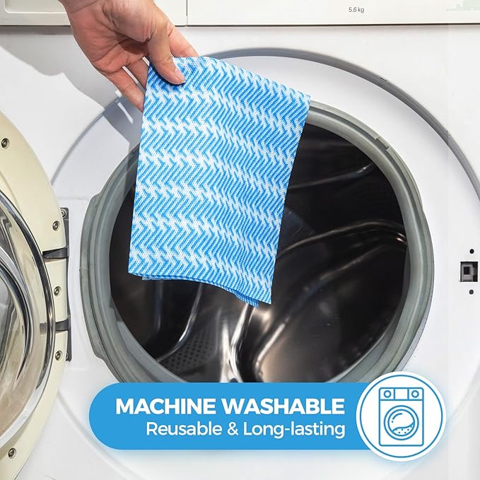 Handi Wipes Reusable Cloths Disposable Cleaning Towels Kitchen Dry Wipes Reusable Dish Towel Dish Cloths Dry Fast Multi-Purpose Heavy Duty Towels, Thick and Absorbnet 80 Count/Pack, Blue