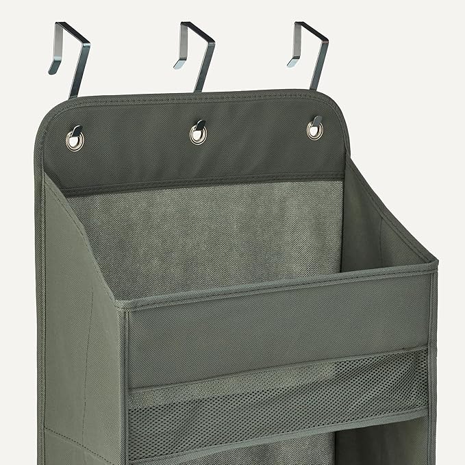 Amazon Basics 5 Tier Over the Door Organizer, Large, 6.4 x 54.5 x 14.9 in, Dark Grey