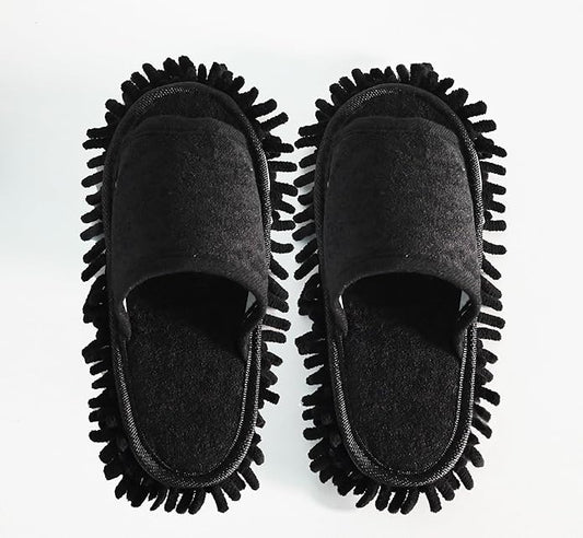 Women's Microfiber Floor Cleaning Mop Slippers with Terry Towel Fabric