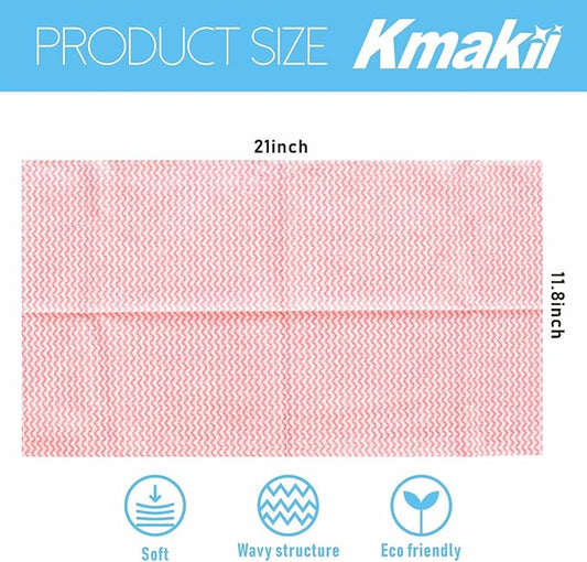 KMAKII Handi Wipe Reusable Cloths - Multi-Purpose Disposable Dish Cloths and Towels, Ultra Absorbent, Fast-Dry, Durable Cleaning Wipes for Kitchen and Home, 4colors, 11.8 x 21 inches, Pack of 80