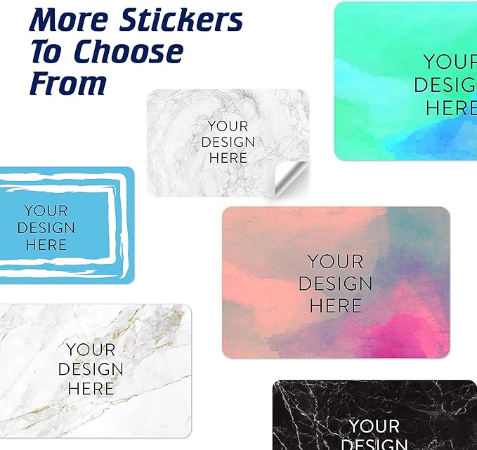 100 Custom Vinyl Stickers - Upload Your own Image, Text, Design, Logo - Personalized Logo Labels for Handmade, Packaging, Bottle, Jars, Candle, Brand Stickers (Silver Marble, 4x2)