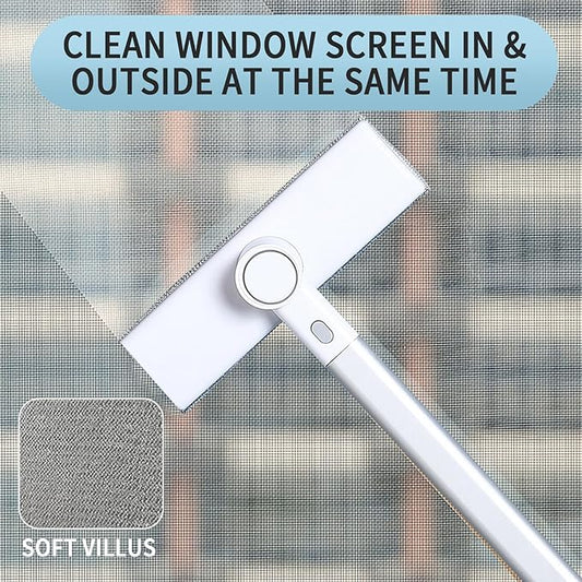 Window Screen Cleaner 2 in 1,mesh Screen Cleaner Brush Washing Equipment,Cleaning Tools for Porch Screens and Pet Hair Cleaner ,Wet and Dry Dual-Use Window Sill Cleaner Tool