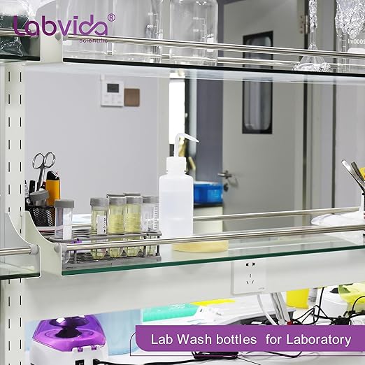 4 pcs of Plastic Squeeze Bottles, Lab Wash Bottle Squeeze Vol.1000ml 33.8oz, LDPE Bottle with PP Draw Tube used for Wash Labware, Cleanig Body Tattoo, and Succulent Watering Irrigation, LVM011
