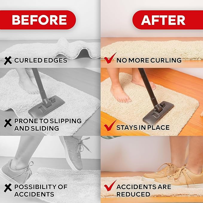 XFasten Double Sided Carpet Tape for Area Rugs 2 Inch x 30 Yards w/Mini Cutter, Residue-Free Carpet Tiles Tape, Heavy-Duty Rug Pad Gripper for Hardwood, Vinyl Flooring Underlayments, Laminate