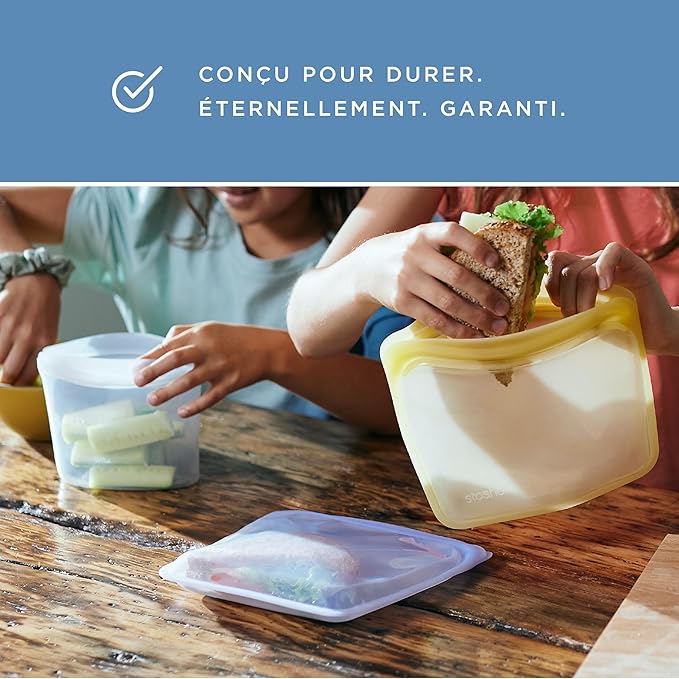 Stasher Premium Silicone Reusable Food Storage Bowl, 6-Cup, Clear, Microwave, Sous Vide, Dishwasher, Oven and Freezer Safe, Travel Container, BPA Free, Leak-free, Eco-friendly