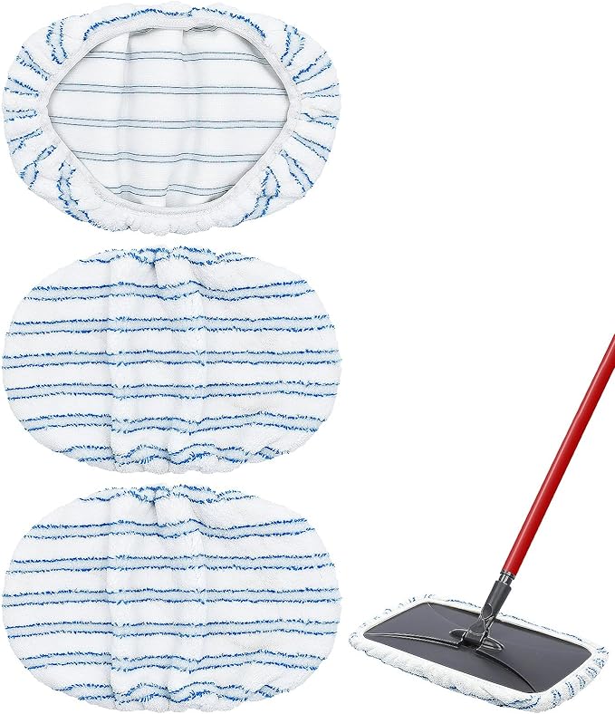 Mop Heads Replacements for Ocedar Hardwood Floor 'N More Microfiber Mop, 3 Pack Mop Refills for O-Cedar Hardwood Floor 'N More Microfiber Mop, 15 x 8 Flat Dust Mop Heads Pads for O Cedar Mop
