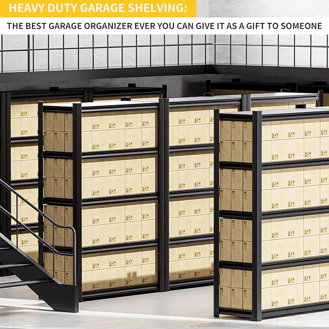 Garage Shelving Unit,78"*40“*16”Thickened Metal Shelving Units for Garage Storage Shelves Adjustable Shelves,5 Tier Industrial Shelving Shelf Metal Shelves